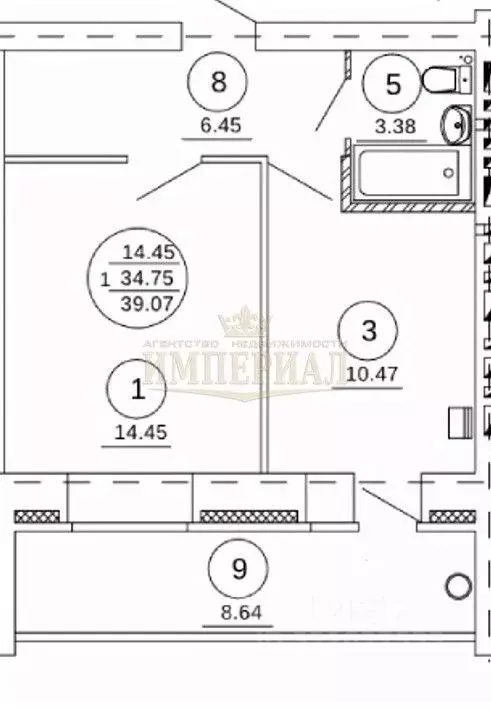 1-к кв. Марий Эл, Йошкар-Ола ул. Павленко, 55 (43.39 м) - Фото 2