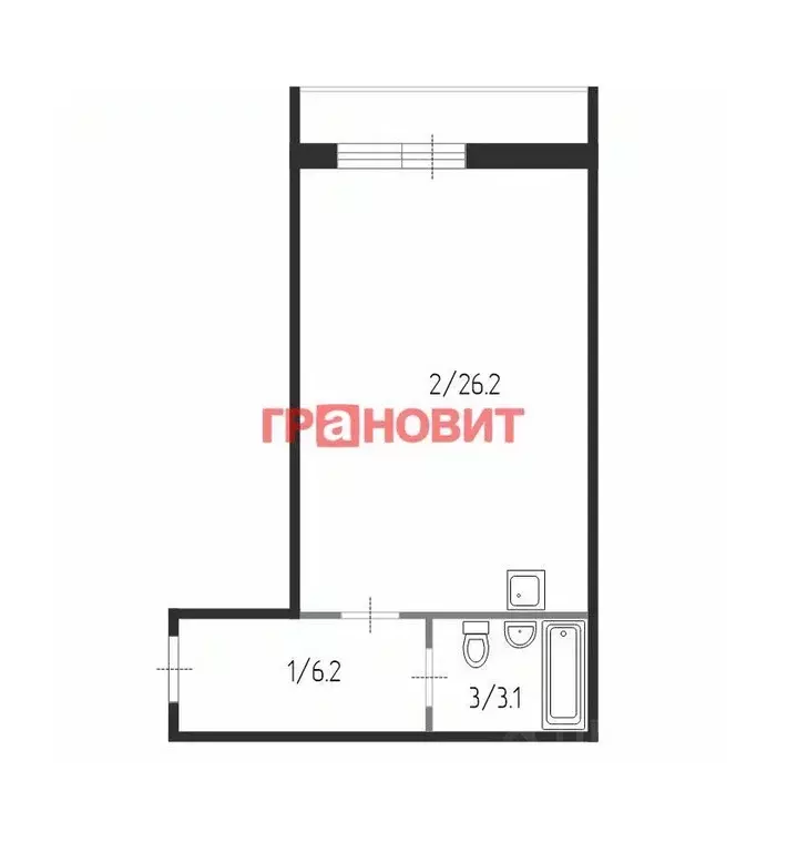 Студия Новосибирская область, Новосибирск Затулинский жилмассив, ул. ... - Фото 2