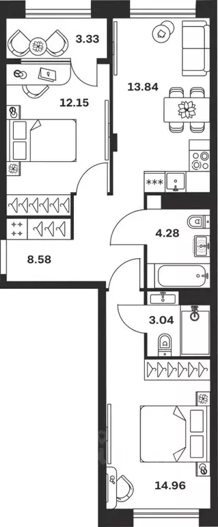 2-к кв. Тульская область, Тула ул. Самоварная, 21/1 (60.18 м) - Фото 1