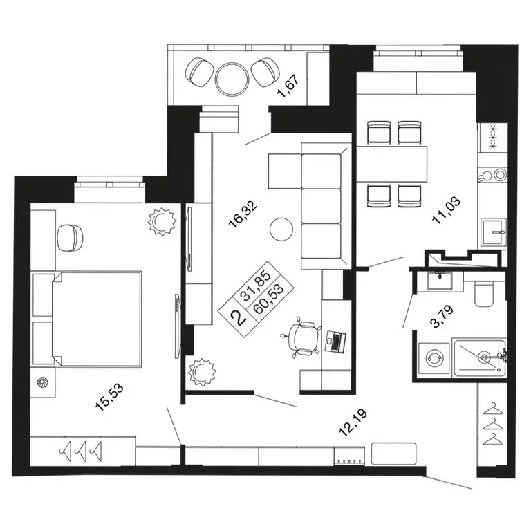 2-комнатная квартира: Апрелевка, жилой комплекс Времена Года, к11 ... - Фото 1
