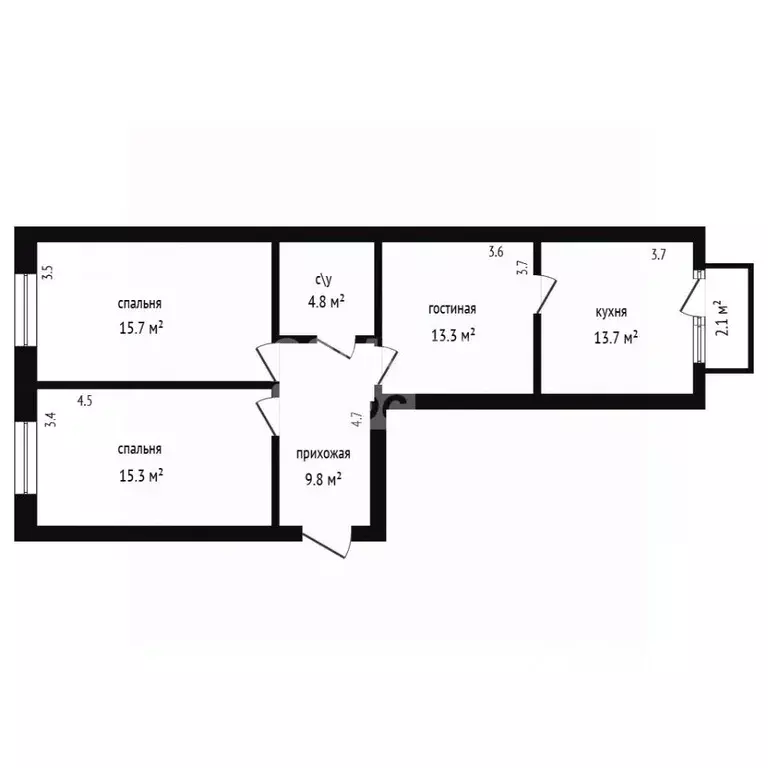 3-к кв. Дагестан, Дербент пер. Карла Маркса, 59А (72.6 м) - Фото 2