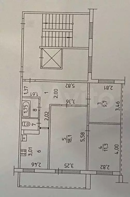 3-к. квартира, 63 м, 2/9 эт. - Фото 0