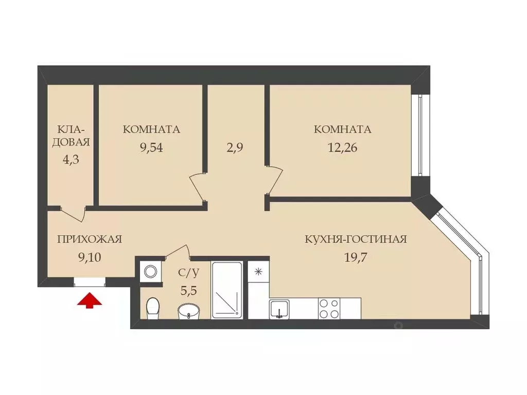 2-к кв. Москва д. Сосенки, ул. Ясеневая, 5к1 (64.0 м) - Фото 1