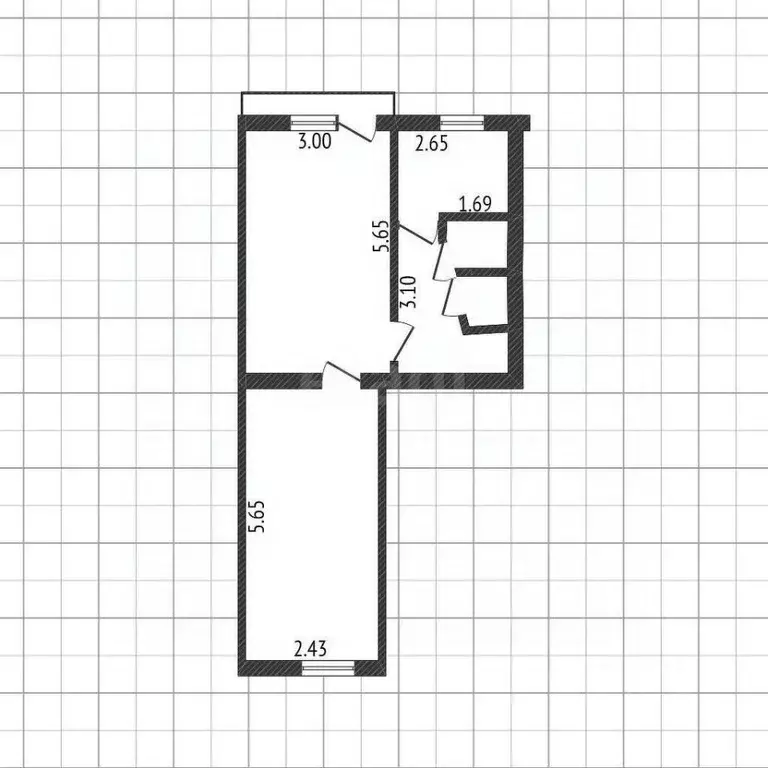 2-к кв. Белгородская область, Белгород Садовая ул., 55 (44.8 м) - Фото 1