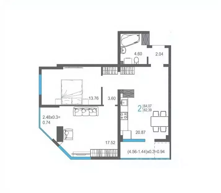 2-к кв. Крым, Ялта ул. Кирова, 155Ак1 (64.07 м) - Фото 1