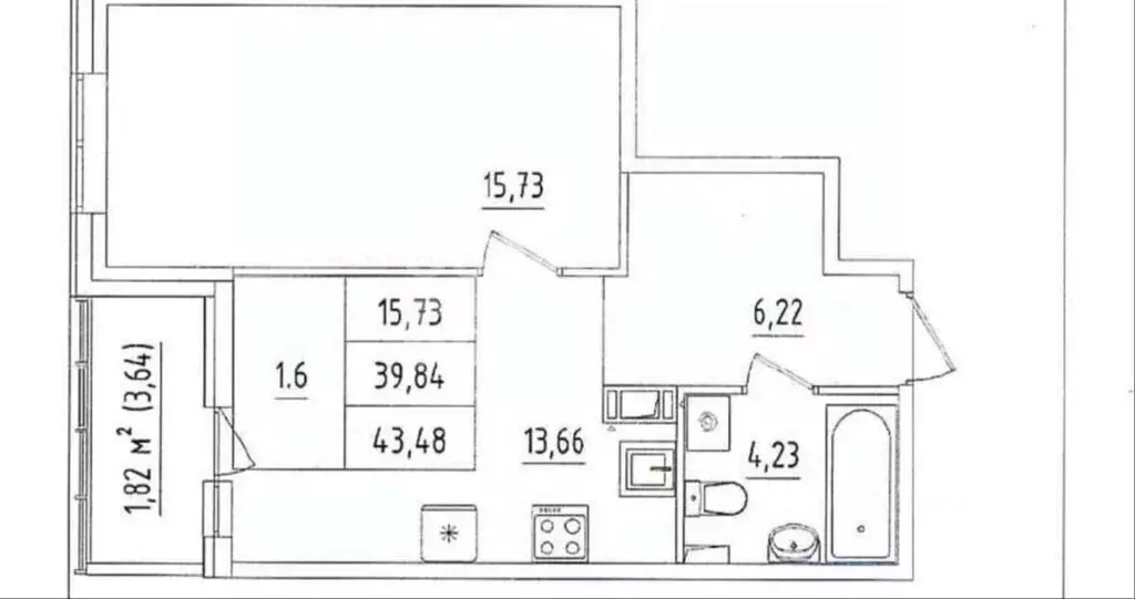 1-к кв. Санкт-Петербург Белоостровская ул., 10к2 (39.6 м) - Фото 2