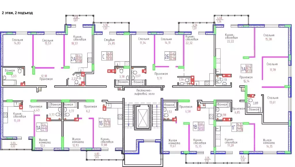 2-к кв. Самарская область, Тольятти ул. Маршала Жукова, 60 (70.23 м) - Фото 1