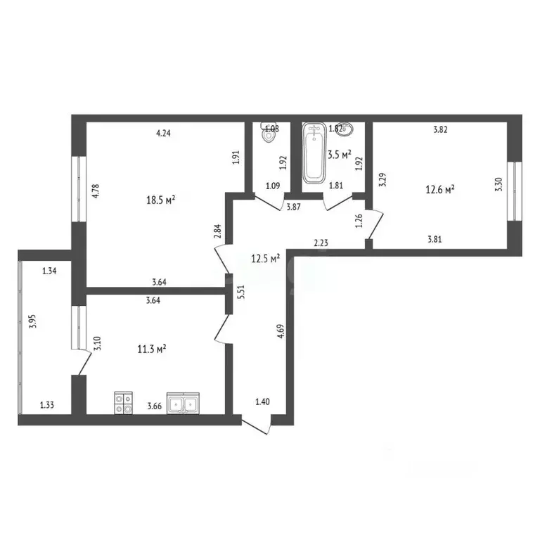 2-к кв. Чувашия, Чебоксары ул. Музыканта В.А. Галкина, 8 (60.5 м) - Фото 2