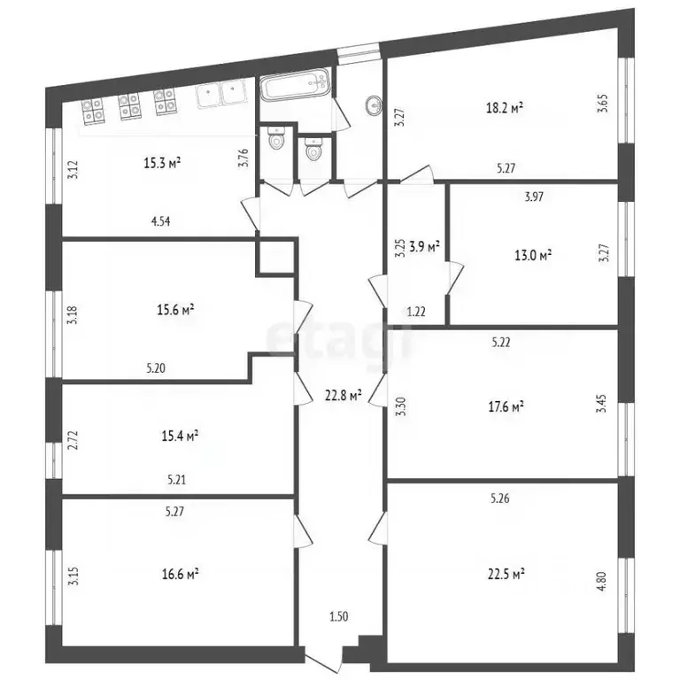 Комната Москва Новая Басманная ул., 12С2 (22.0 м) - Фото 2