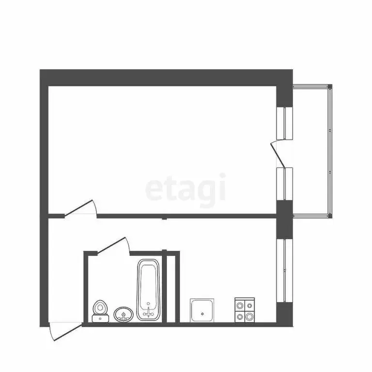 1-комнатная квартира: Томск, улица Лазарева, 2 (30.2 м) - Фото 0