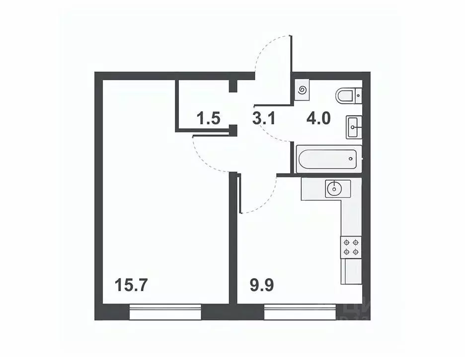 1-к кв. Кировская область, Киров бул. Прибрежный, 6 (34.2 м) - Фото 0