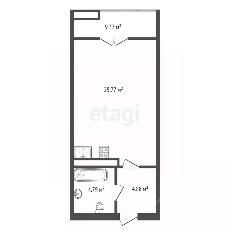 Студия Крым, Судак ул. Набережная, 75 (44.81 м) - Фото 2