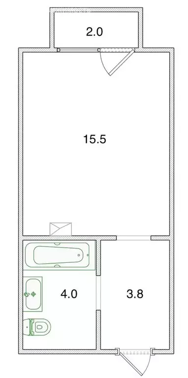 Квартира-студия: Бугры, Нижняя улица, 5к2 (23.3 м) - Фото 1