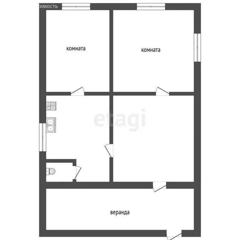 Дом в деревня Куваева, улица Гагарина (34 м) - Фото 1