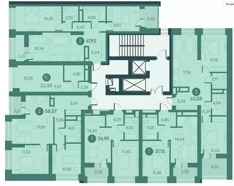 2-к кв. Курганская область, Курган Малиновые высоты жилой комплекс ... - Фото 2