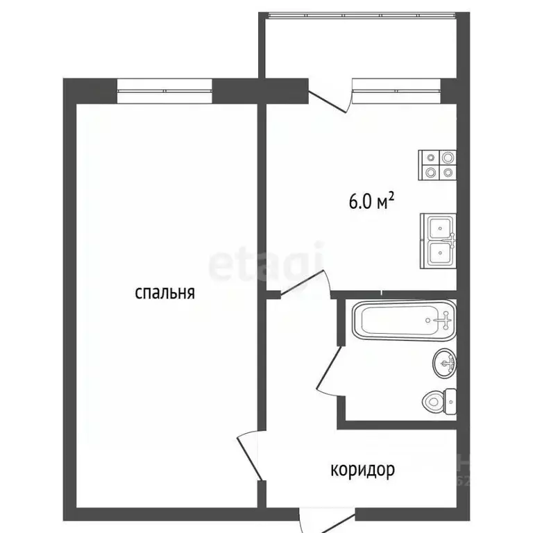 1-к кв. Тверская область, Кимры ул. Ленина, 44/43 (33.0 м) - Фото 2