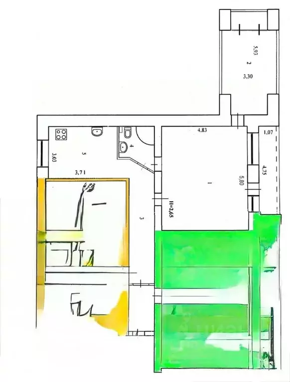 2-к кв. Волгоградская область, Волгоград Триумфальная ул., 13 (70.0 м) - Фото 1