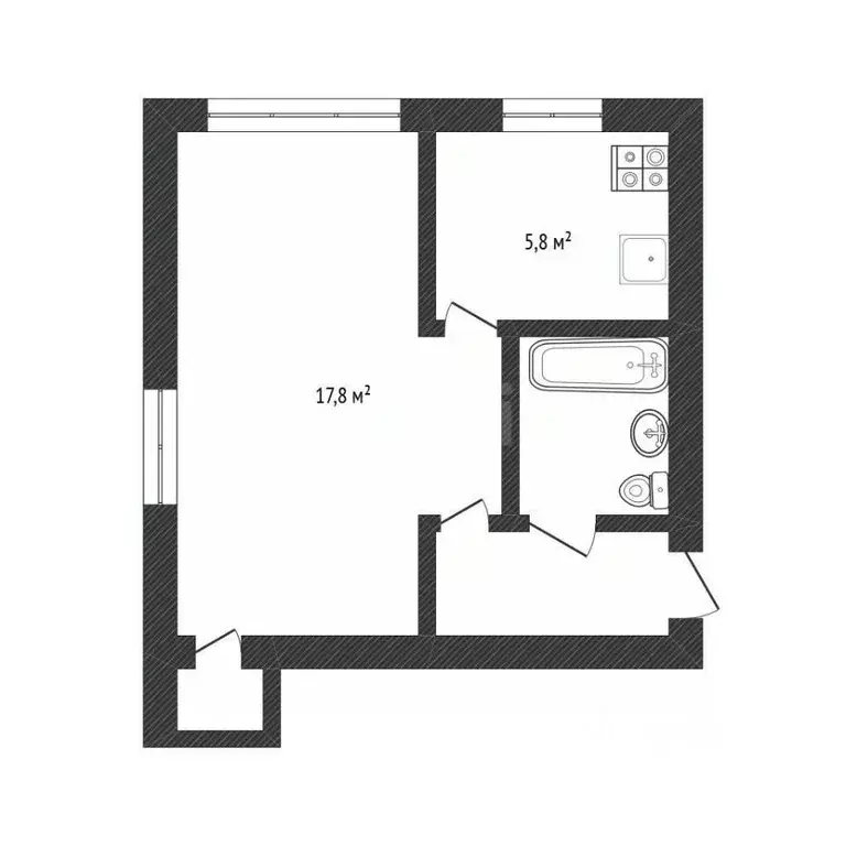 1-к кв. Белгородская область, Белгород пер. 2-й Котлозаводской, 8 ... - Фото 2