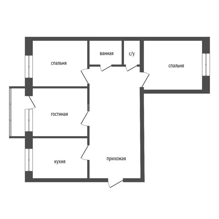 3-комнатная квартира: Сосновоборск, улица Ленинского Комсомола, 26 (71 ... - Фото 1