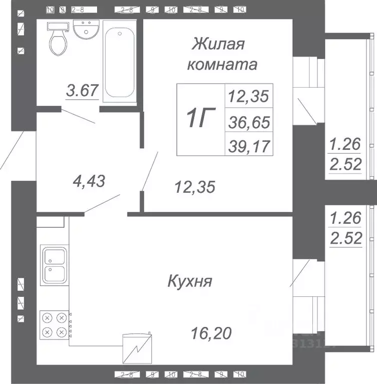 1-к кв. Татарстан, Зеленодольский район, Осиновское с/пос, с. Осиново ... - Фото 1