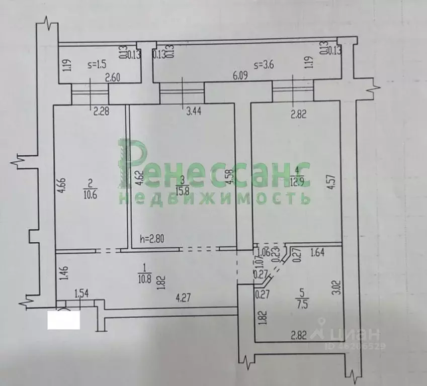 2-к кв. Брянская область, Брянск ул. Пушкина, 33 (60.0 м) - Фото 1