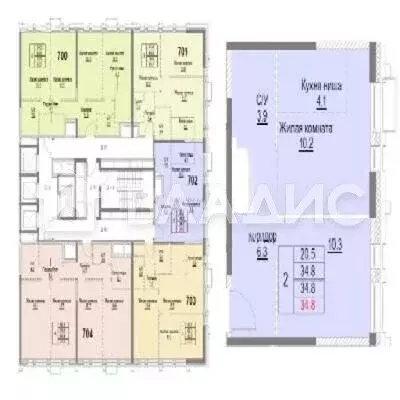 2-комнатная квартира: Москва, Шарикоподшипниковская улица, 11с4 (34.8 ... - Фото 1