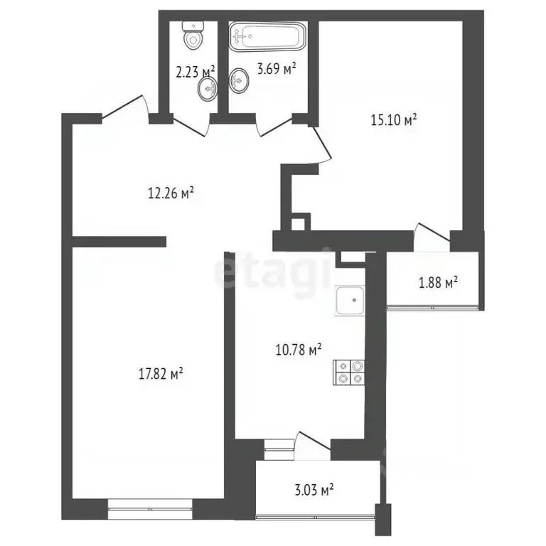 2-к кв. Смоленская область, Смоленск проезд Генерала Коновницына, 7 ... - Фото 1