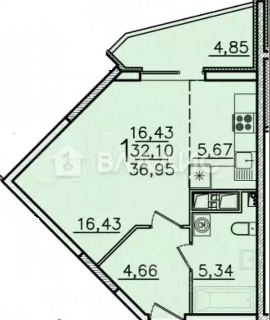 1-к кв. Пензенская область, Пензенский район, Засечный сельсовет, с. ... - Фото 2