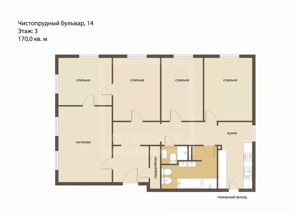 5-к кв. Москва Чистопрудный бул., 14С3 (170.0 м) - Фото 2