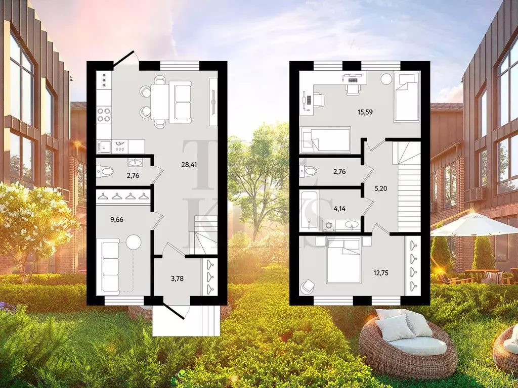 Таунхаус в Санкт-Петербург пос. Стрельна, Красносельское ш., 101к2 (92 ... - Фото 2