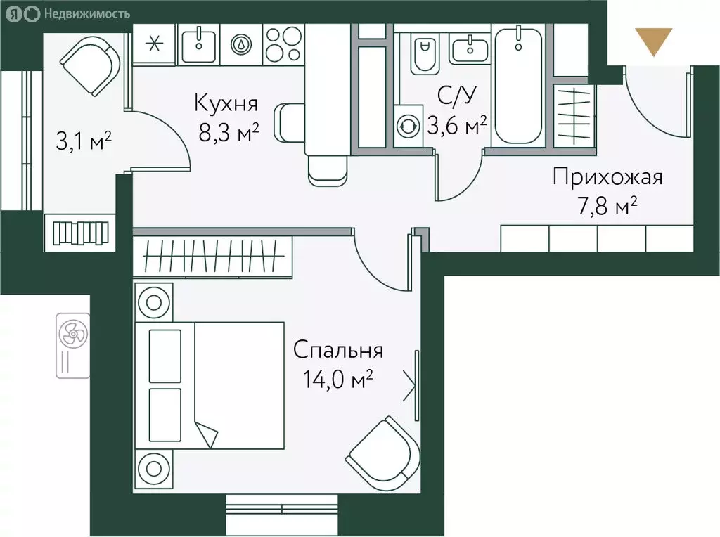 1-комнатная квартира: Волгоград, 221-й микрорайон (36.8 м) - Фото 0