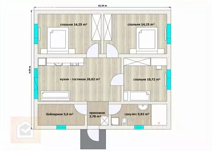 Дом в Уютное, Садовая улица (92.7 м) - Фото 2