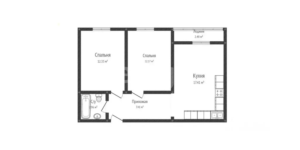 2-к кв. Краснодарский край, Краснодар ул. Ивана Беличенко, 97 (54.5 м) - Фото 2