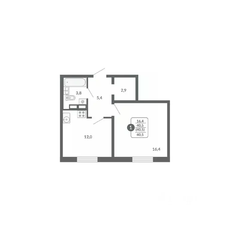 1-к кв. Кировская область, Киров ул. Потребкооперации, 34 (40.5 м) - Фото 1