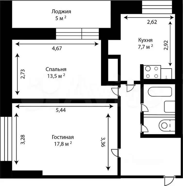 2-к. квартира, 56 м, 8/12 эт. - Фото 0