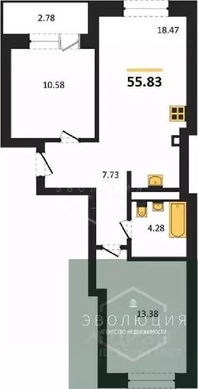 2-к кв. Калининградская область, Калининград Петровский мкр,  (55.83 ... - Фото 1