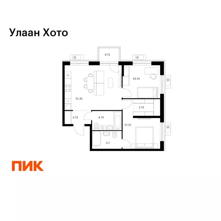 2-к кв. Бурятия, Улан-Удэ ул. Шмидта, 37А (58.29 м) - Фото 1