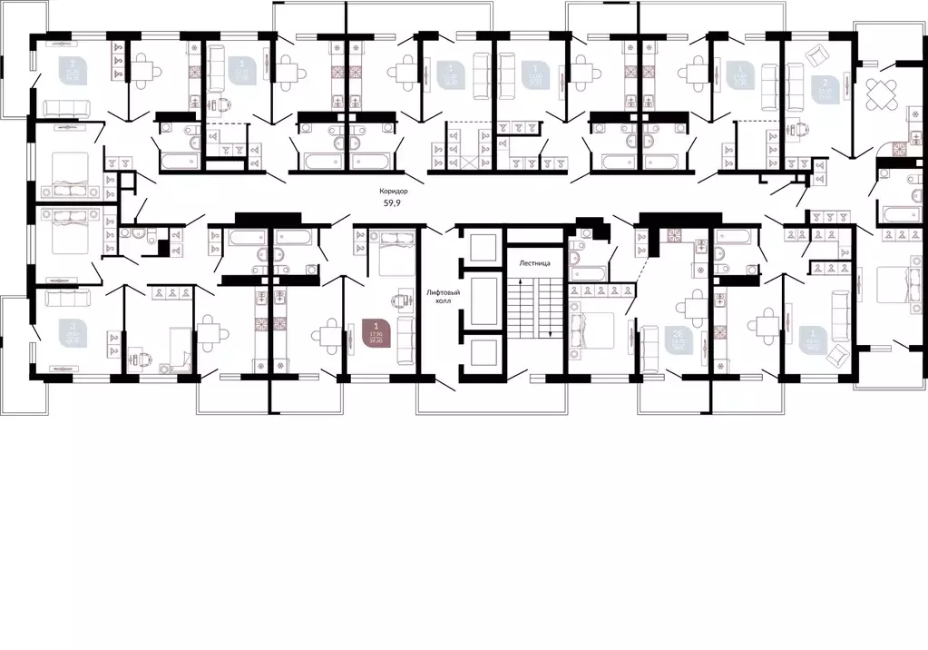 3-к кв. Краснодарский край, Краснодар ул. Конгрессная, 43 (69.9 м) - Фото 2