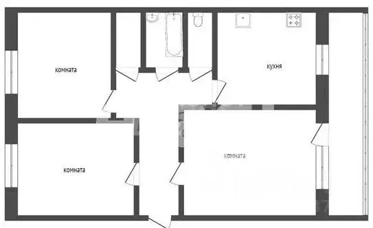 3-к кв. Курганская область, Курган Заозерный жилрайон, 2-й мкр, 3 ... - Фото 2