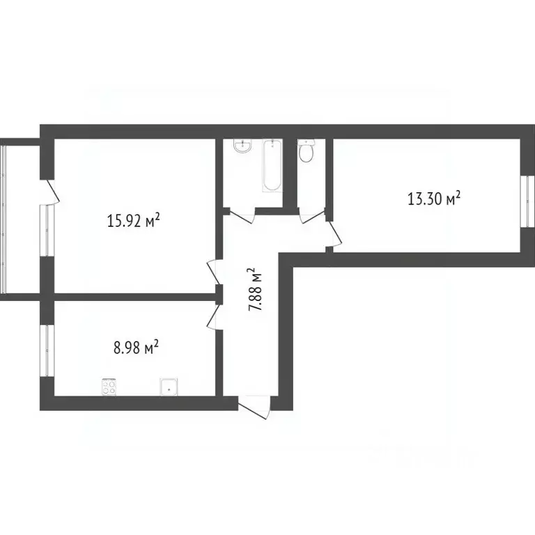 2-к кв. Бурятия, Улан-Удэ ул. Гагарина, 77А (48.5 м) - Фото 1