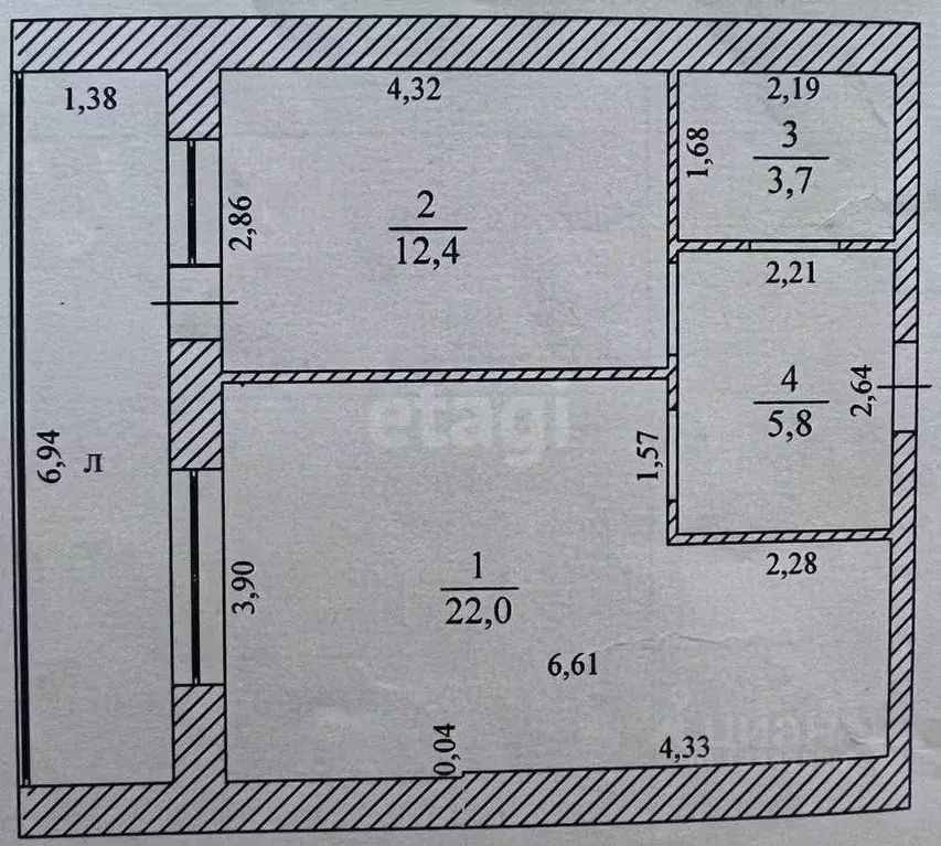 1-к кв. Ульяновская область, Ульяновск ул. Варейкиса, 36 (44.0 м) - Фото 0