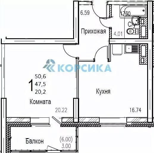 1-к кв. Татарстан, Набережные Челны ул. Назыма Якупова, 14 (50.6 м) - Фото 0