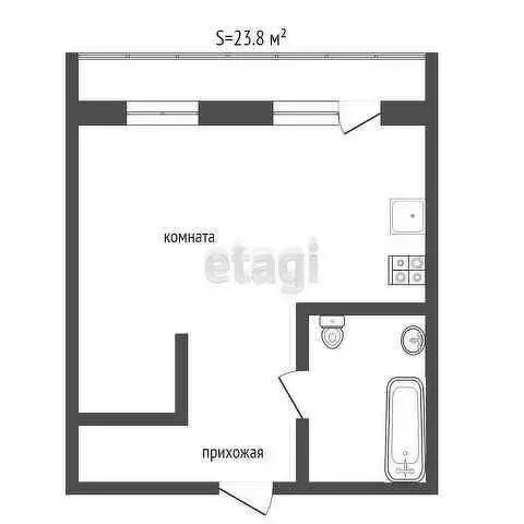 Квартира-студия: Абакан, улица Некрасова, 31Б (23.8 м) - Фото 0