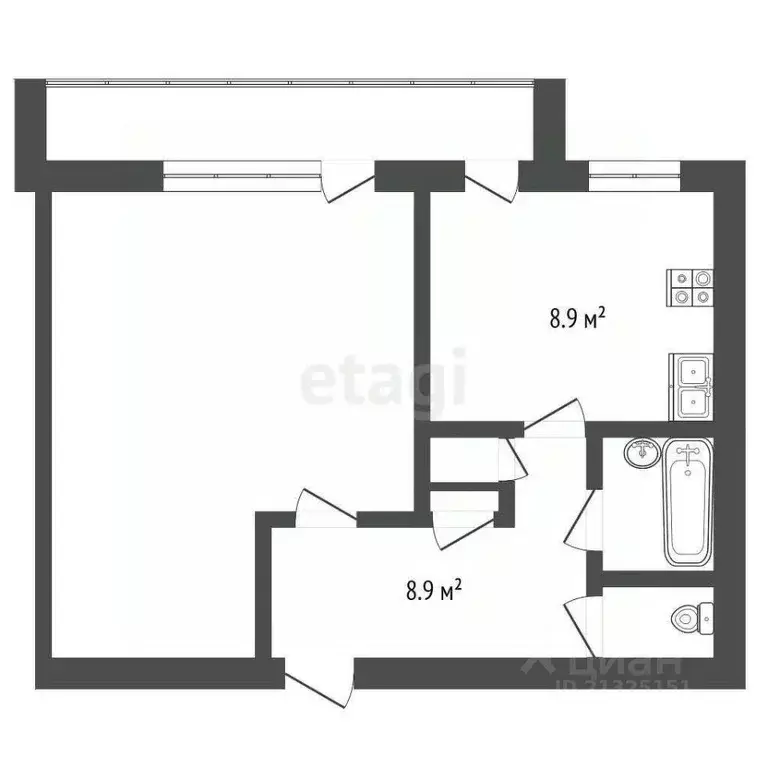 1-к кв. Крым, Белогорский район, с. Зеленогорское ул. Советская, 50 ... - Фото 2