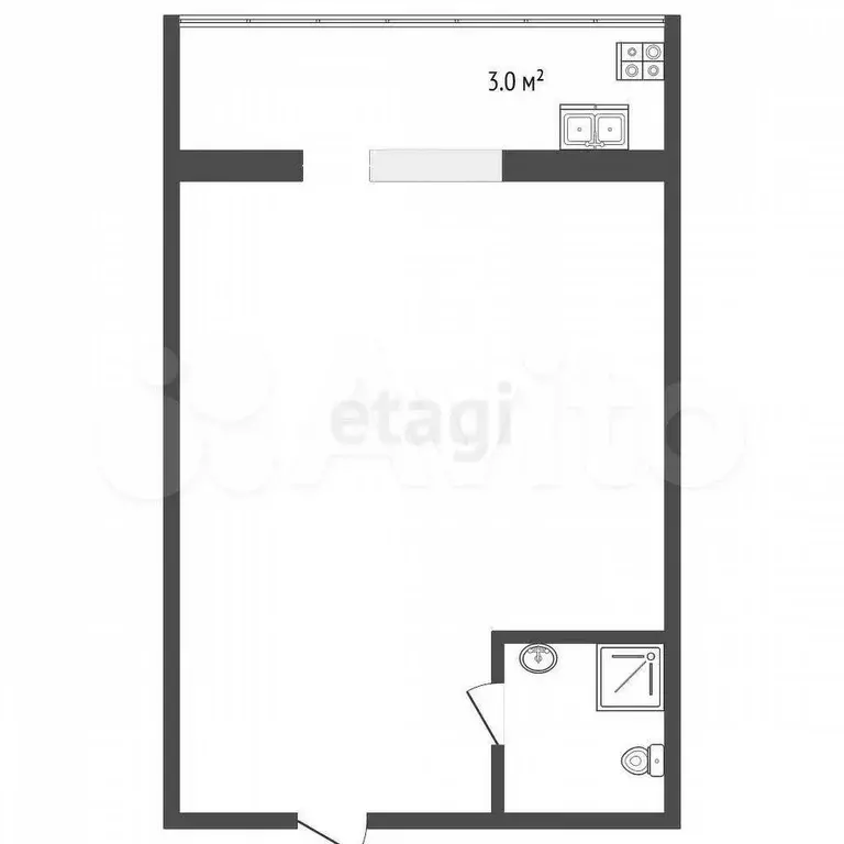 Квартира-студия, 15,2 м, 5/8 эт. - Фото 0