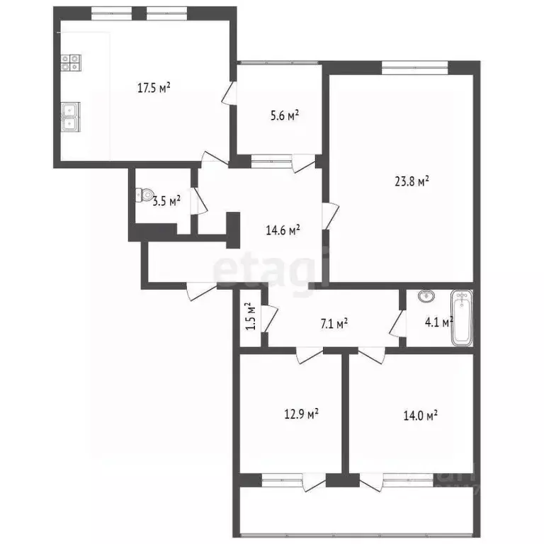 3-к кв. Севастополь просп. Героев Сталинграда, 53 (104.4 м) - Фото 2