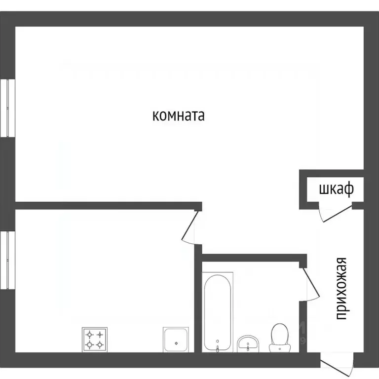 1-к кв. Бурятия, Улан-Удэ ул. Смолина, 63 (34.5 м) - Фото 2