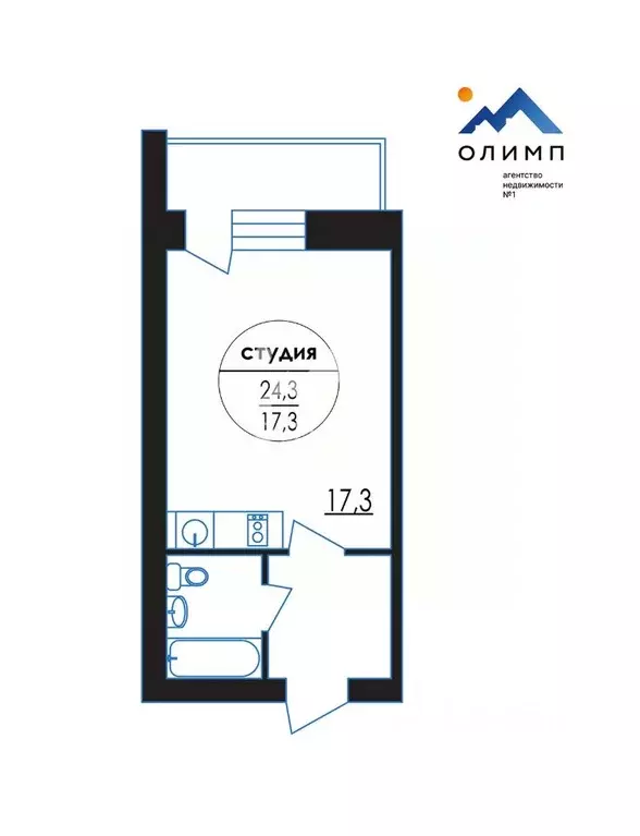 Студия Вологодская область, Вологда Осановский проезд, 14 (24.3 м) - Фото 2
