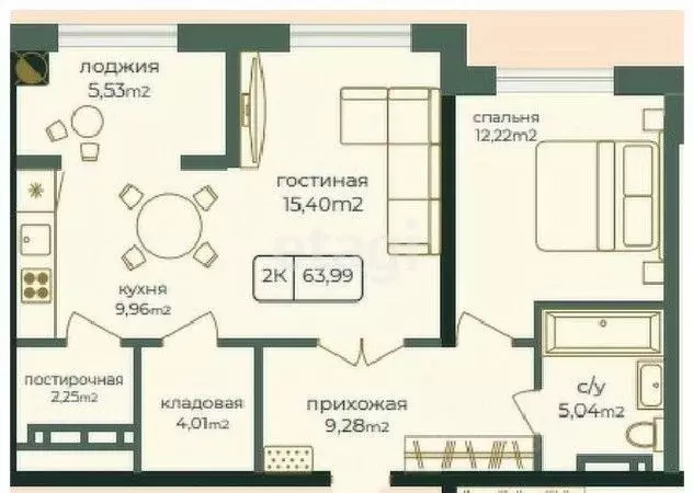 2-к кв. Дагестан, Каспийск просп. Акулиничева (63.99 м) - Фото 0