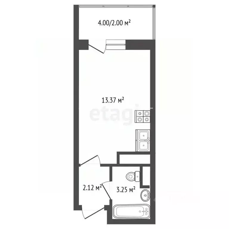 Студия Московская область, Домодедово Востряково мкр, Оптима жилой ... - Фото 2